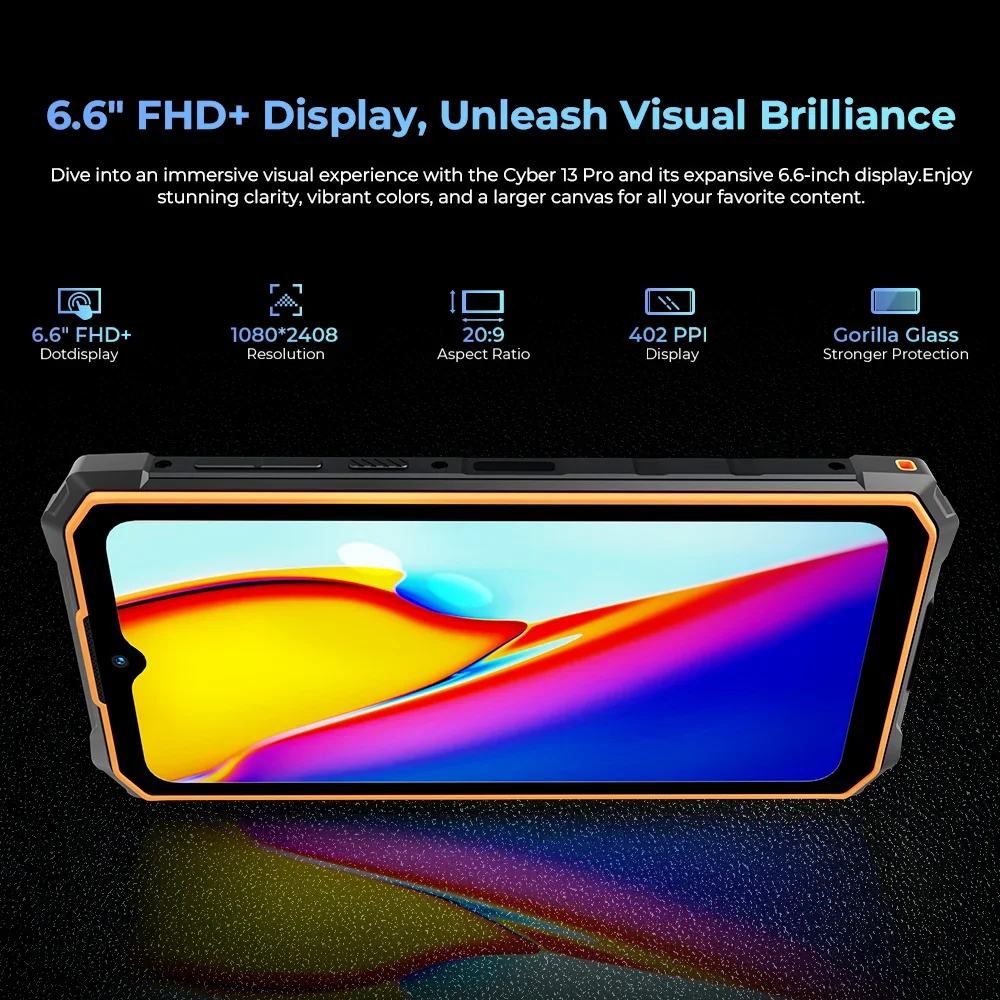 HOTWAV Cyber 13 Pro Rugged Phone 10800mAh Battery 12GB+256GB Mobile Phone 64MP Camera  6.6'' FHD+ 2K Smartphone Android 13 NFC