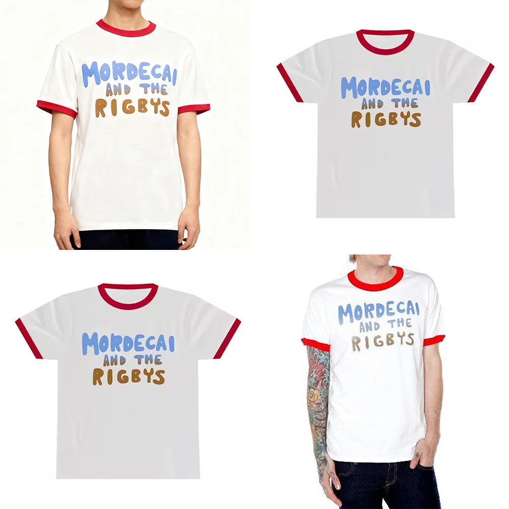 تي شيرت Mordecai and the Rigbys Ringer للجنسين بأكمام قصيرة تي شيرت تنكري للنساء والرجال ملابس الشارع الشهير #1