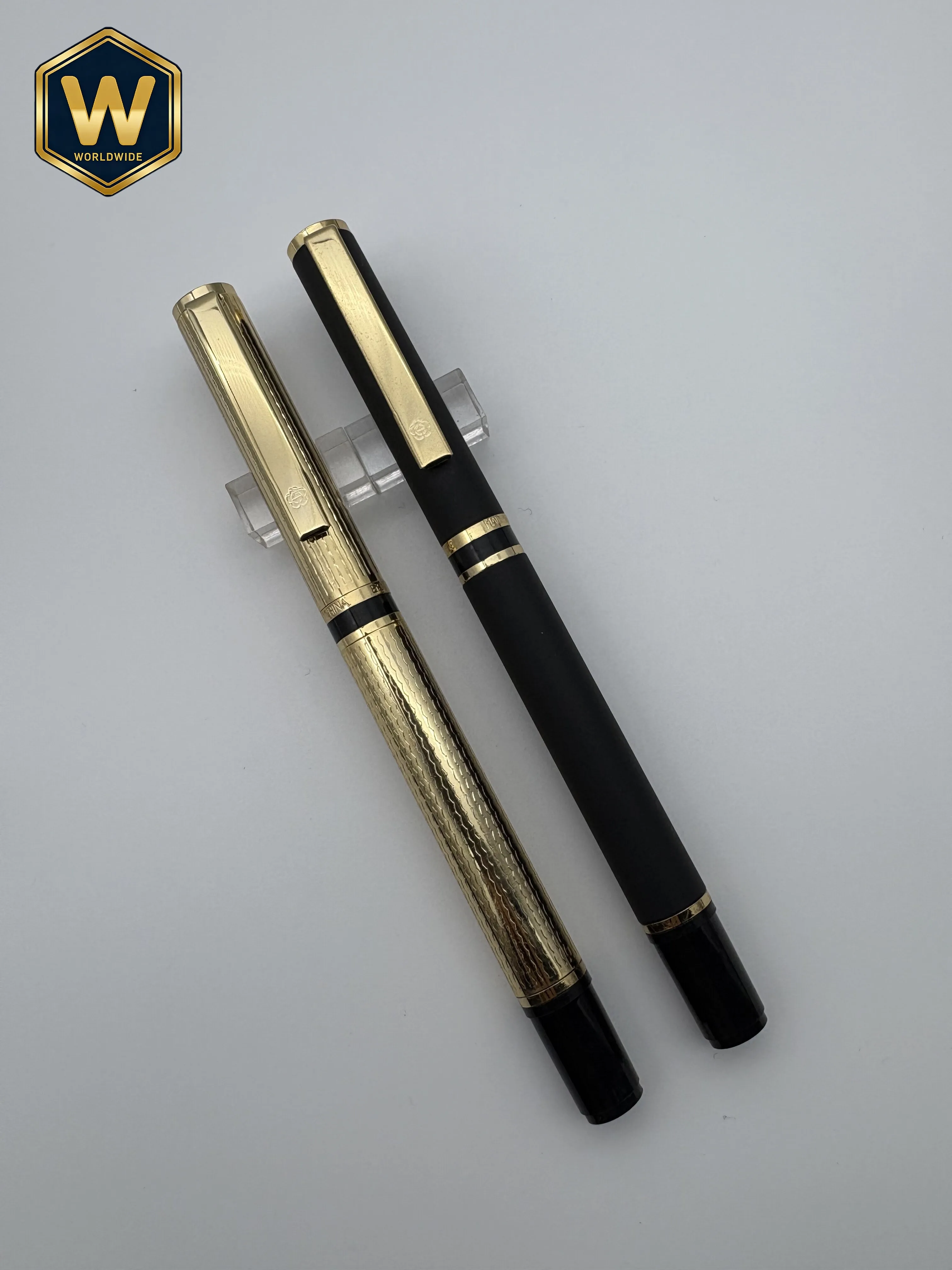 

Новая золотая ручка Hero 59 Iridium Point, золотой клипс с черным матовым корпусом, стильный дизайн