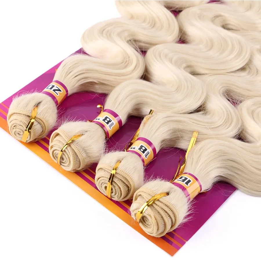 نسج شعر صناعي مموج للجسم للمظهر الطبيعي والحجم: 4 حزم بطول 16 18 18 20 بوصة بلون غني 613 أشقر I #3