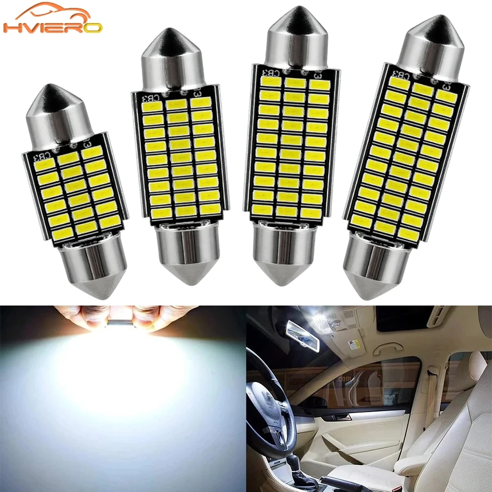 1/2/4/10/20PCS Car Interior Dome Reading Light C5W C10W Canbus Festoon 31/36/39/41mm Super Bright LED Bulbs License Plate Lamp