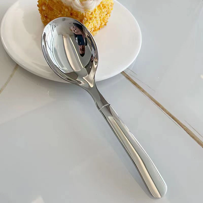 Stainless Steel Round Spoon Net Red Golden Dinner Long Handle Stirring Dessert Spoons For Kitchen Accessories Gadgets
