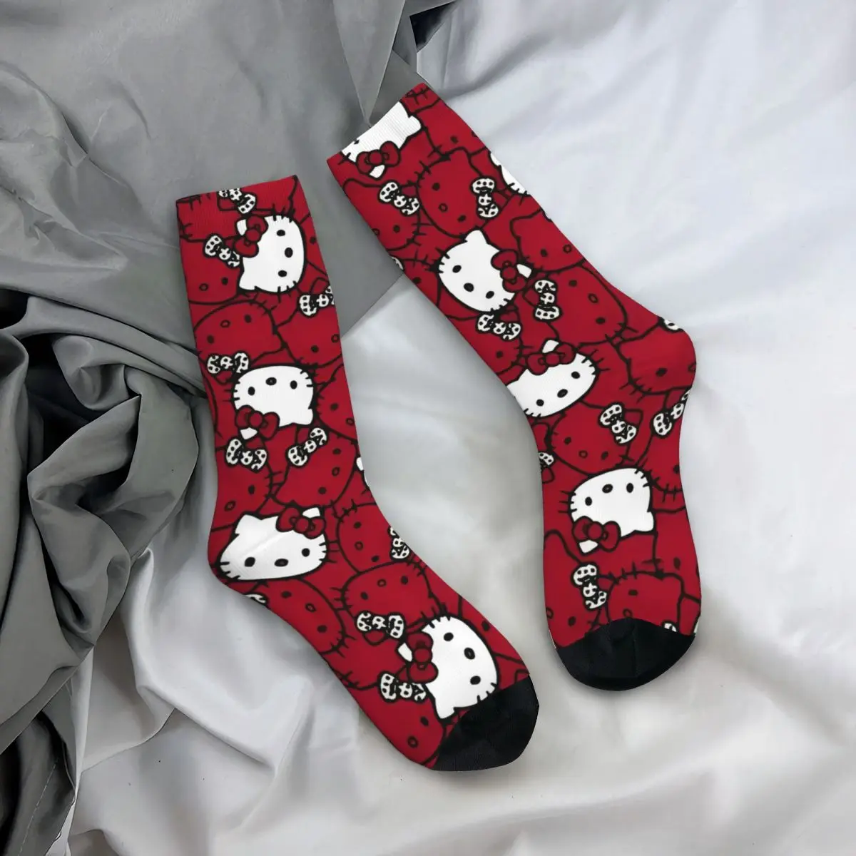 Calcetines de Hello Kitty, accesorios sanrio, calcetines de tubo medio Súper suaves que absorben el sudor