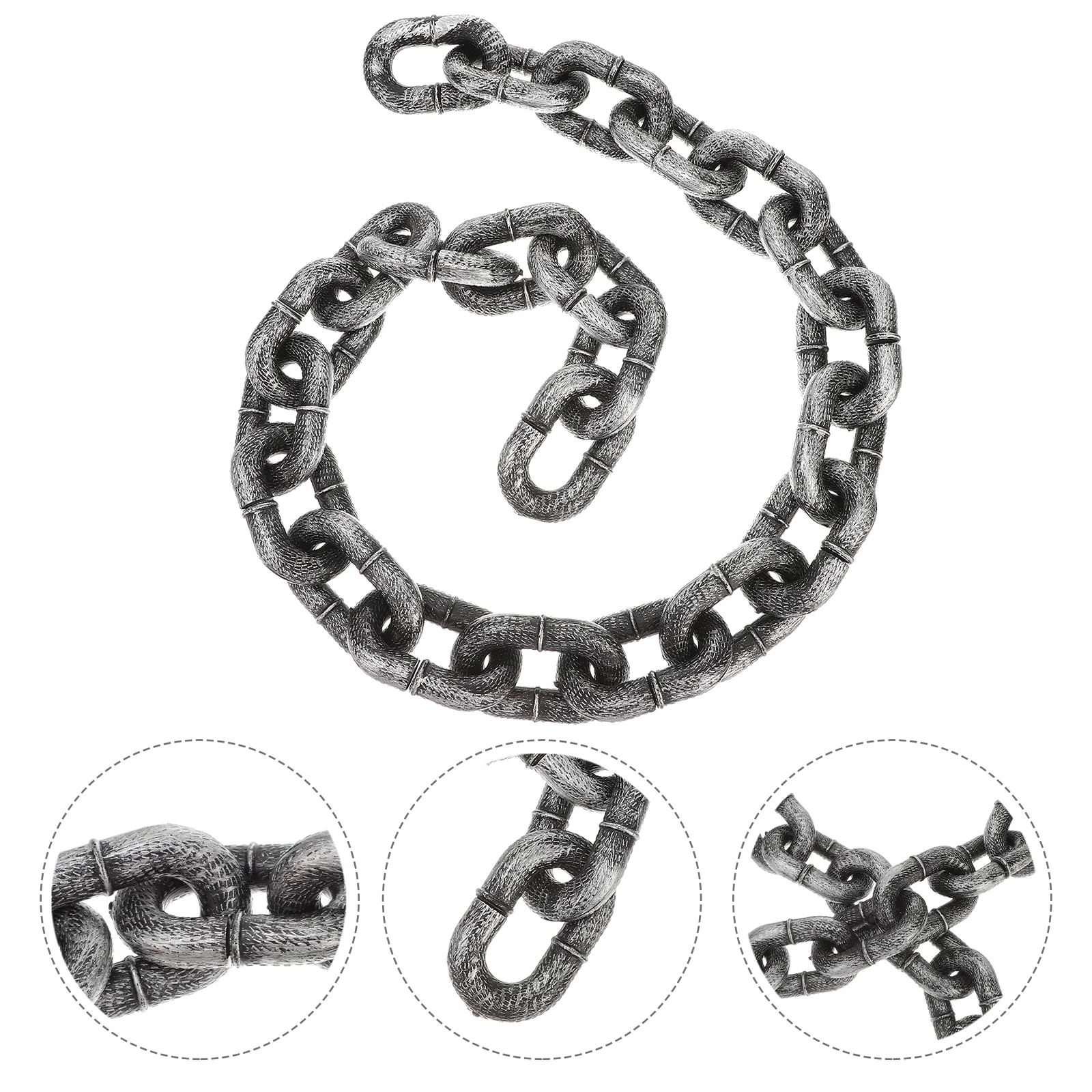 Chains Simulated Iron Halloween Decoration Plastic Prop Aldult Party Fake Silver for Man