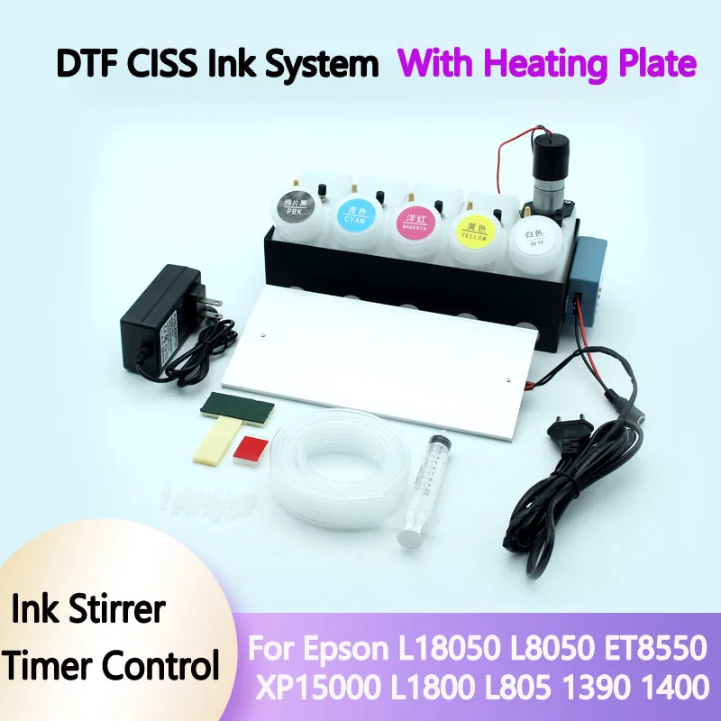 

DTF onvert Kit With Heating Plate Ink System CISS For Epson L18050 L8050 ET8550 XP15000 L1800 L805 1390 1400 DTF Modify Tool