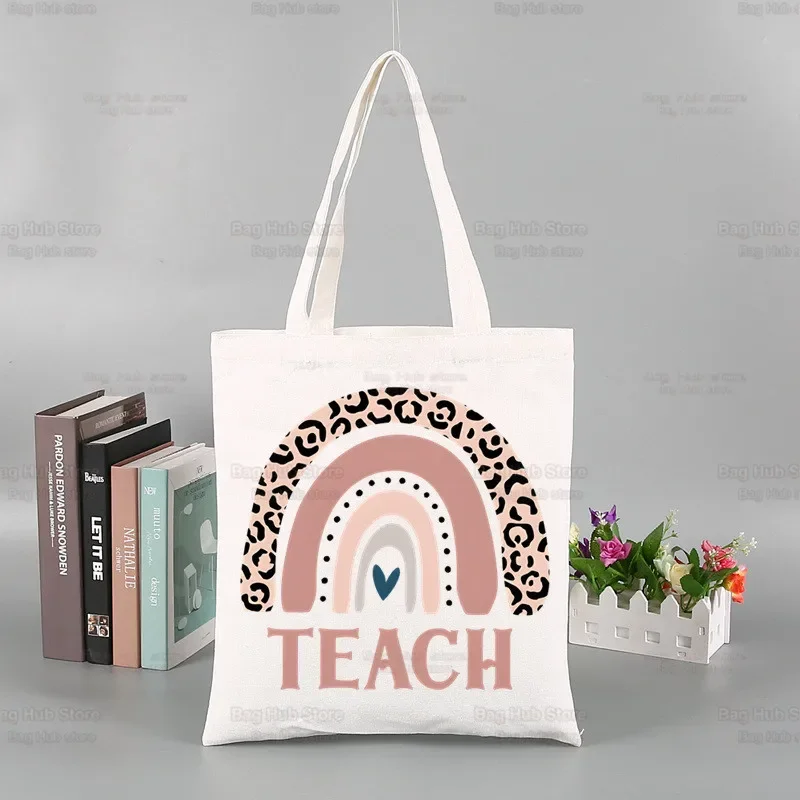 Best Teacher Ever Progress Over Perfection Handbags Fashion Handbag Canvas Bag Tote Casual Shoulder Bag Reusable Shopping Bags