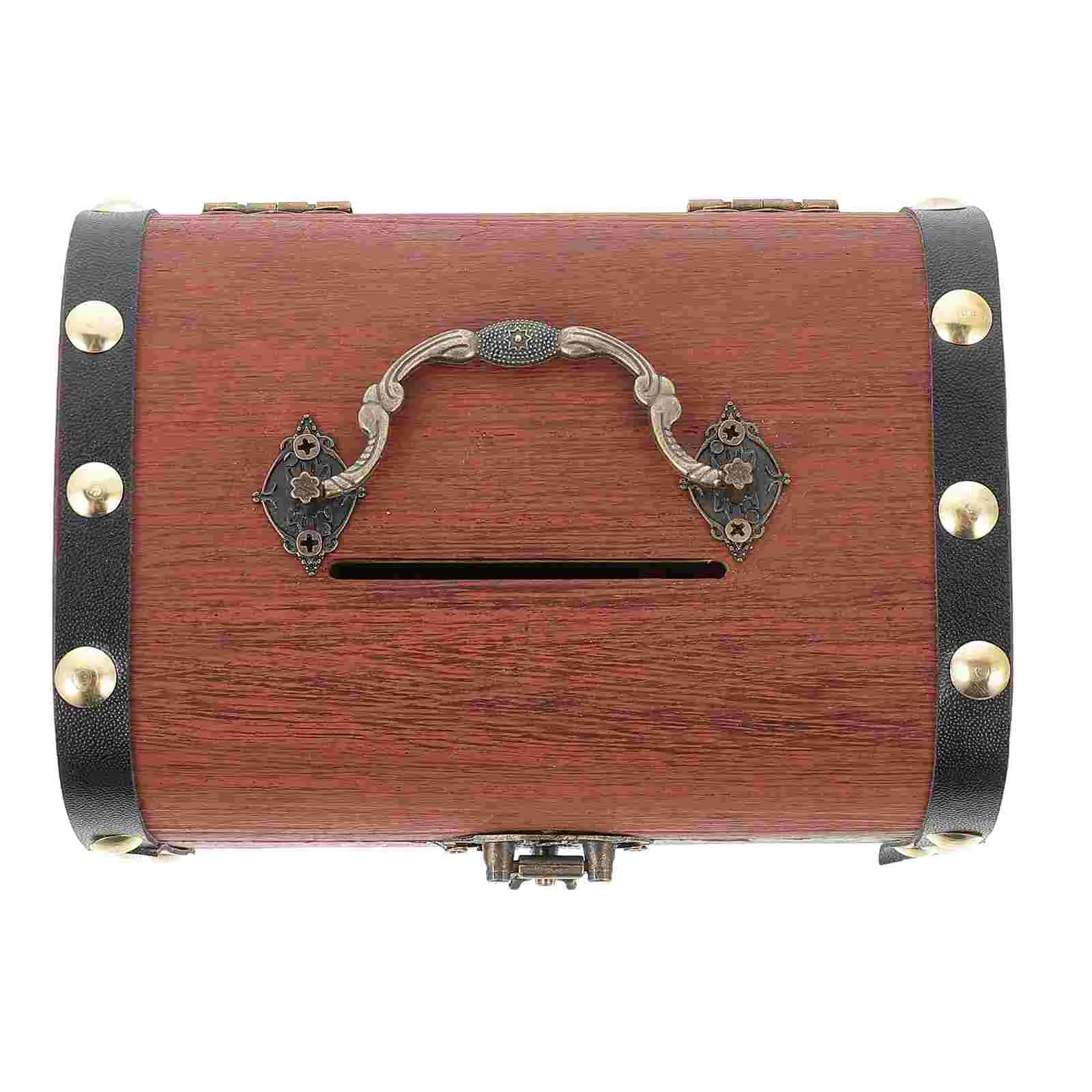 Houten spaarpot Populaire banken zonder slot Geldcontainer Veilige schatopbergdoos Thuisbesparende pot