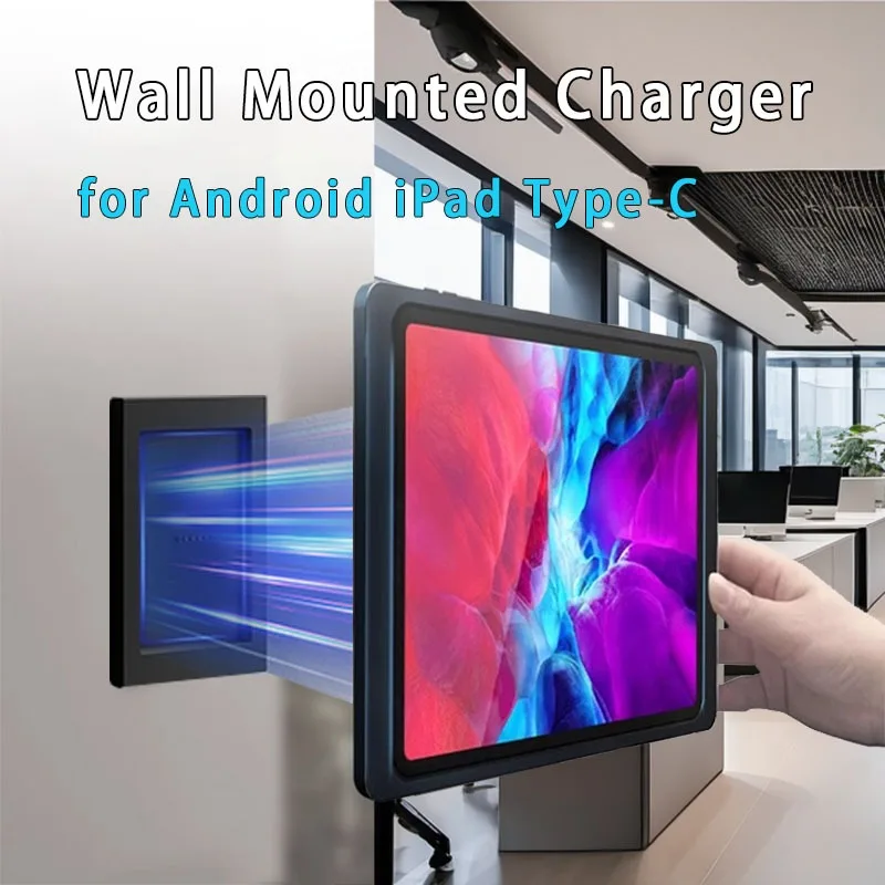 

Wall Mounted Wireless Tablet Charger Magnetic Tablet Stand Holder Smart Home Control Panel for Tablet iPad Type-C USB C