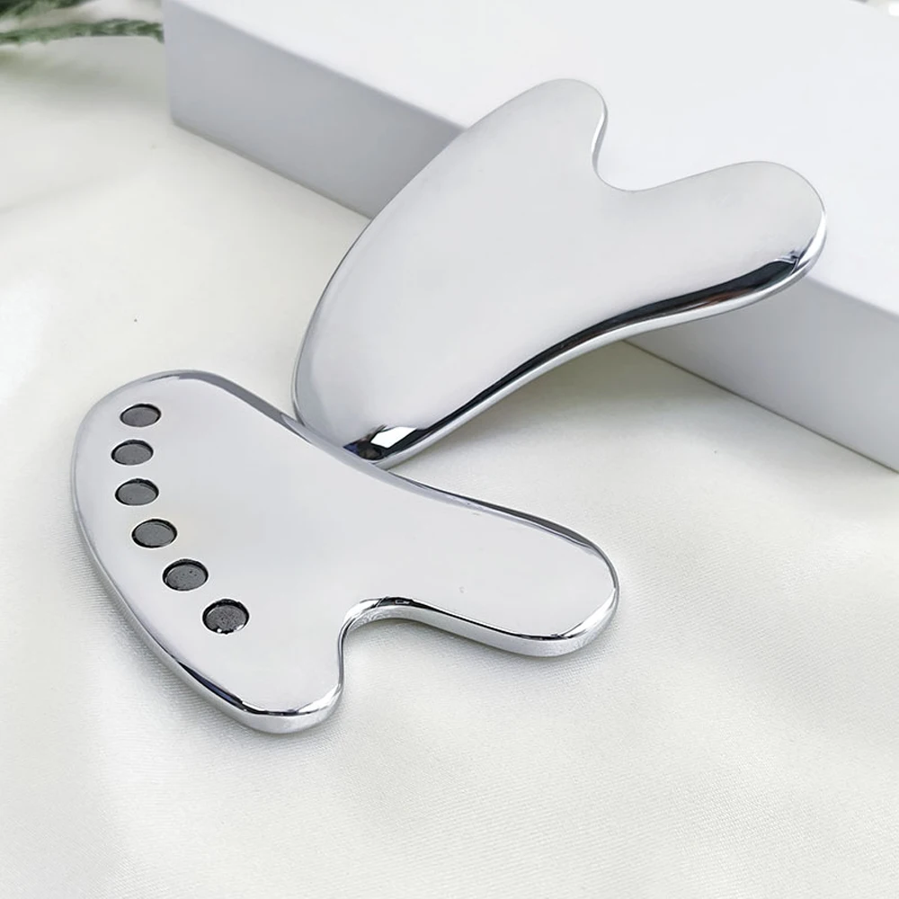 Stainless Steel Gua Sha Facial Tools for Face Metal Tighten Skin Heart Massage Guasha Beauty Tool for Body Eyes Neck Massager