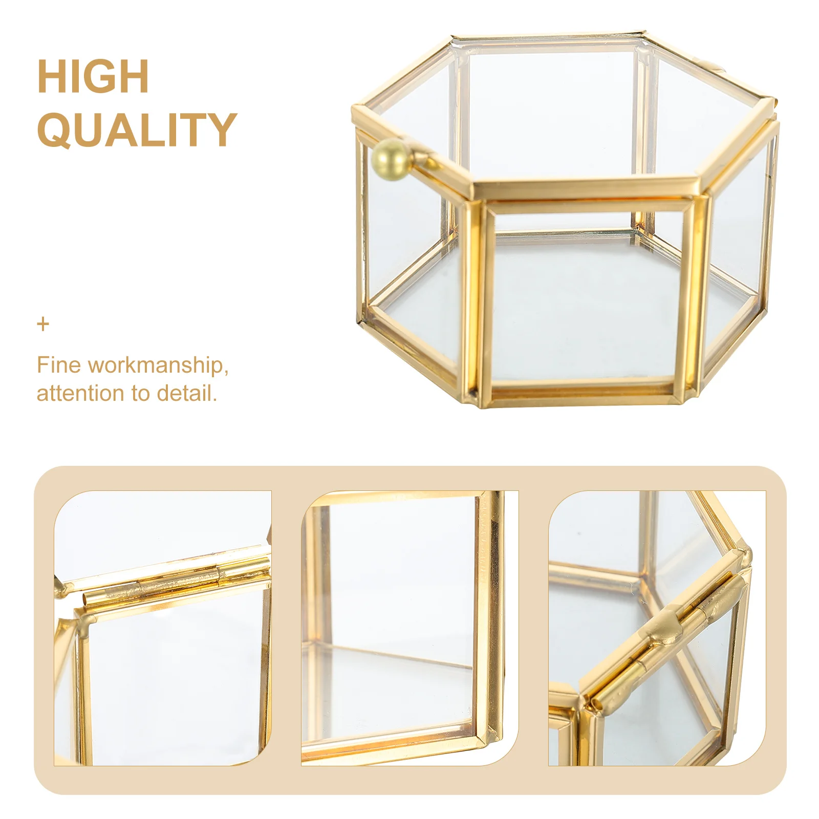 Fashion Jewelry Box Simple Bracelet Boxes Storage Hexagon Metal Holders Elegant