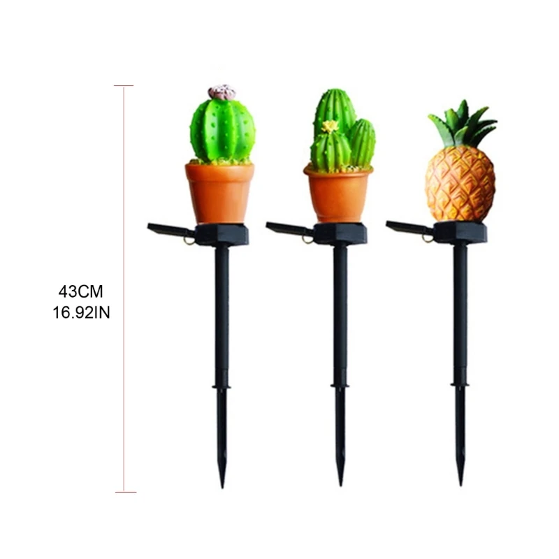 M6CF Led Solar Light Outdoor Decorative Light Cactus/Pineapple Buried Lawn Light Waterproof Landscape Garden Decoration