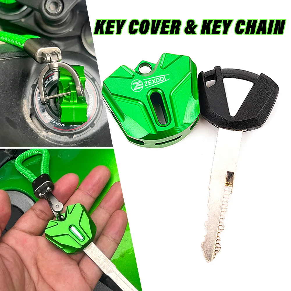 ZEXDDI Für Kawasaki Z500 Z800 Z650 NINJA 500 400 ZX 6R 4RR 10R Vulcan S Versys 650 1000 1100 Motorrad-Schlüsselhülle Schlüsselanhänger – Detail 2