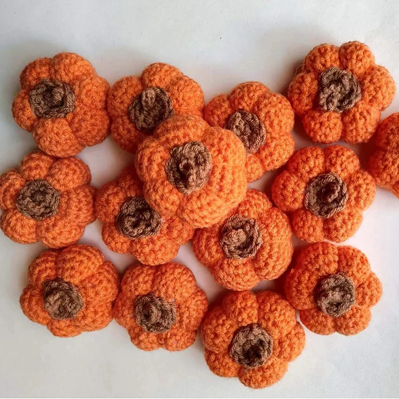 Small Pumpkin Finished Three-dimensional Fruit Keychain Accessories Woolen Knitting Halloween Pumpkin