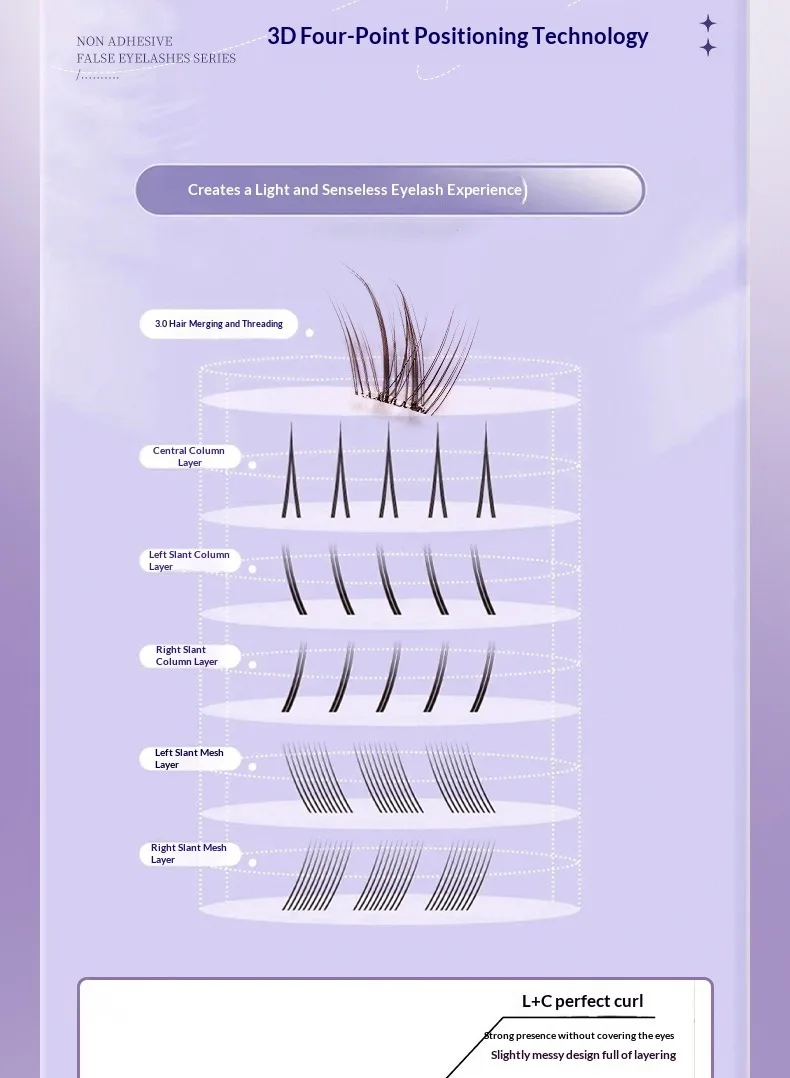 Kleberlose Fuchsauge-Falsche Wimpern im chinesischen Stil, selbstklebende natürliche braune schwarze Wimpern, 3D-voluminöse, flauschige, geflügelte Wimpern – Detail 8