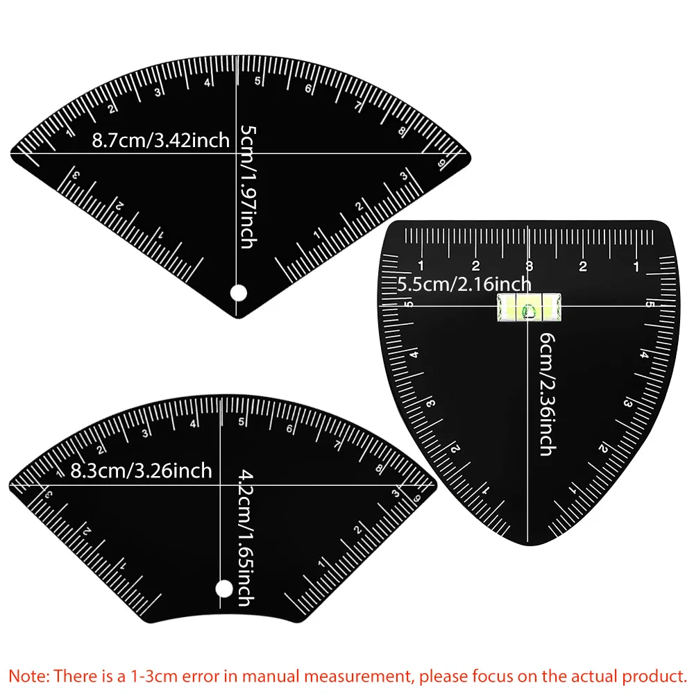 3 Pieces Eyebrow Ruler Kit Fast Drawing Brow Design Ruler Reusable Brow Guide Measuring Tool For Women and Men Eyebrow Supplies