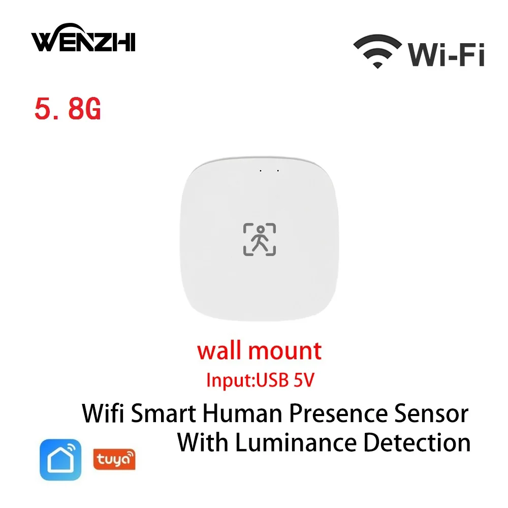 ZigBee Wifi MmWave Menselijke aanwezigheid Bewegingssensor met helderheid/afstandsdetectie 5/110/220V Tuya Smart Life Domotica
