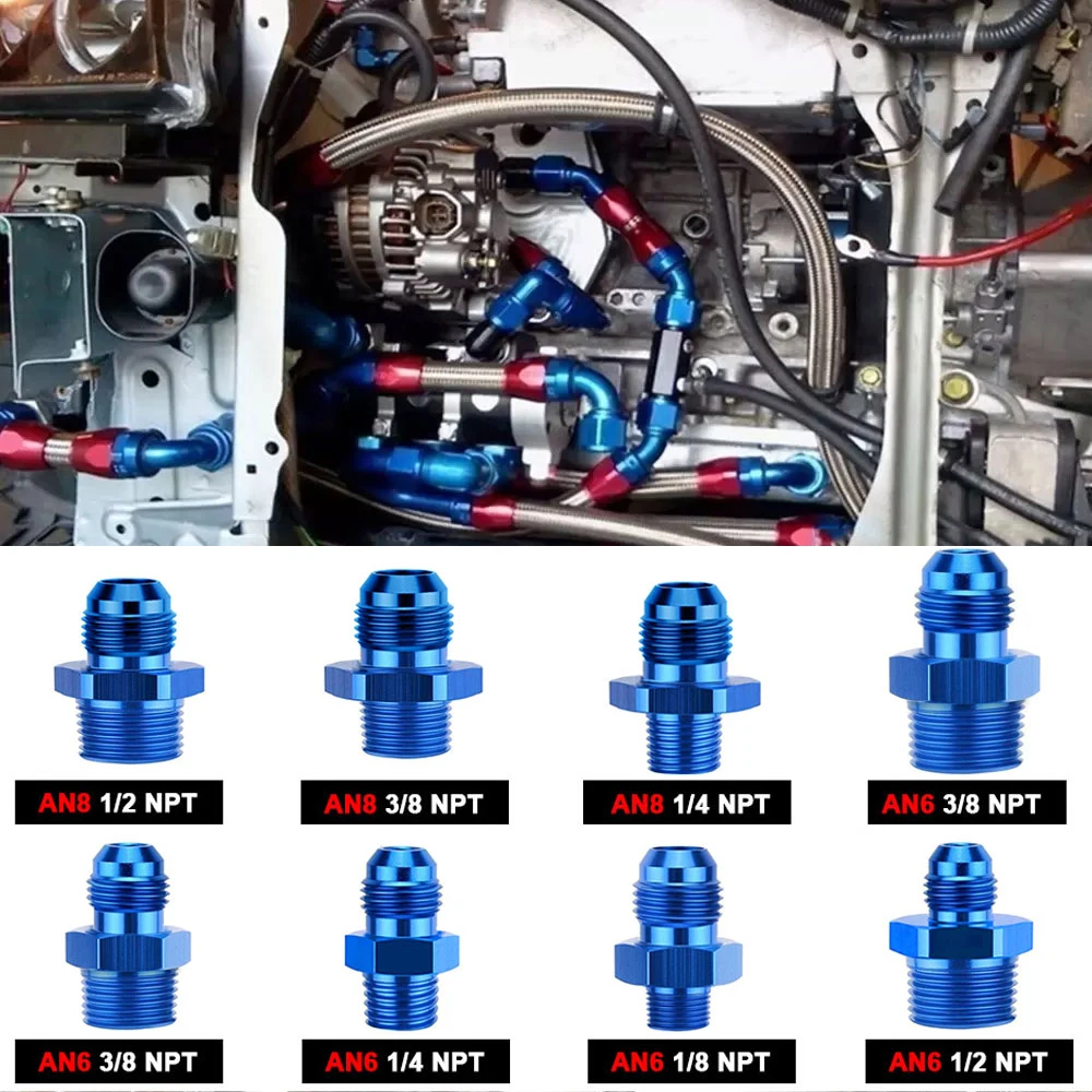 Universal AN Male To Male Straight Hose Adapter Aluminum Union Coupler AN4 AN6 AN8 AN10 Fuel Nitrous Fitting