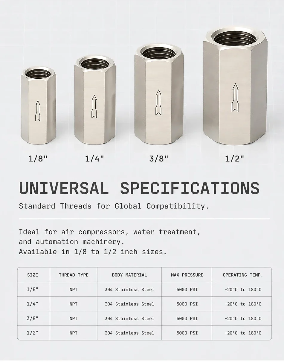 Электромагнитный клапан 1PCS Pneumatic One Way Check Valve Brass BSP Internal Thread 1/8\ Пневматика — деталь 2