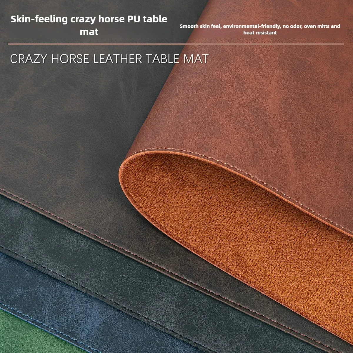 Crazy Horse Grain PU Große Mausunterlage Rutschfeste Schreibtischunterlage Leicht zu Reinigen Laptop-Tastatur-Schutz Gaming Büro Zuhause Schreibtischunterlage