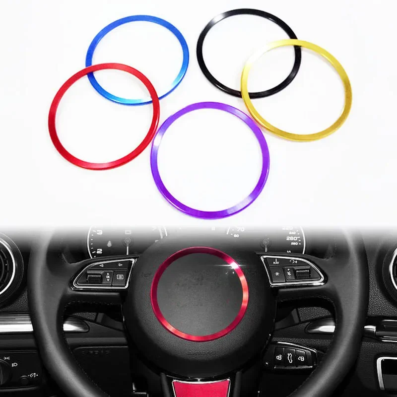 Car Steering Wheel Cover Decoration Ring Sticker Blue/Red/Black/Gold/Purple For Audi A3 A4 B8 B6 A6 A7 A8 C6 Q3 Q5 Q7 A5 C7 TT