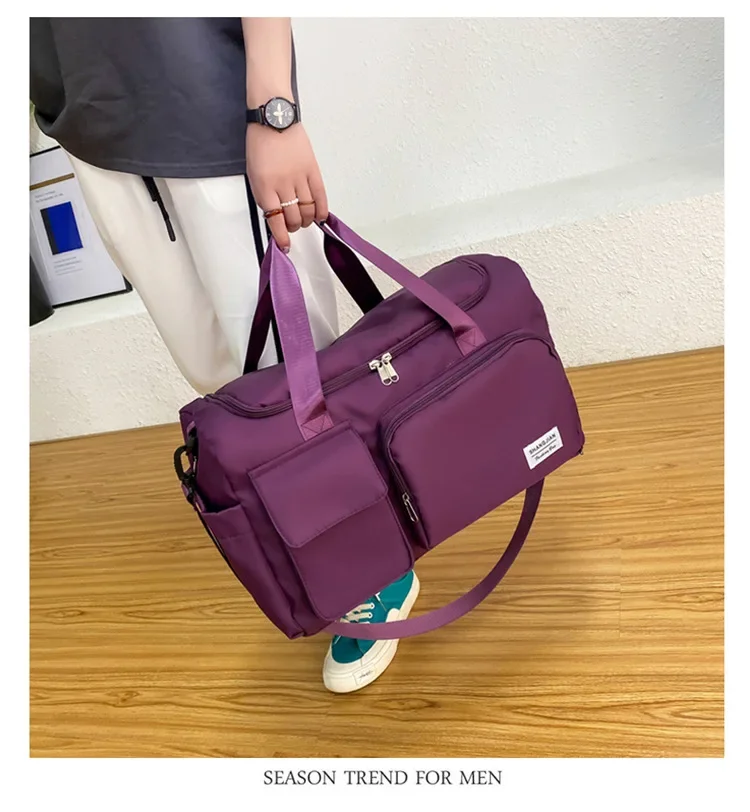 Bolsa de viaje de gran capacidad para mujer, bolsa de gimnasio para fin de semana, bolsas de lona para la noche con comp