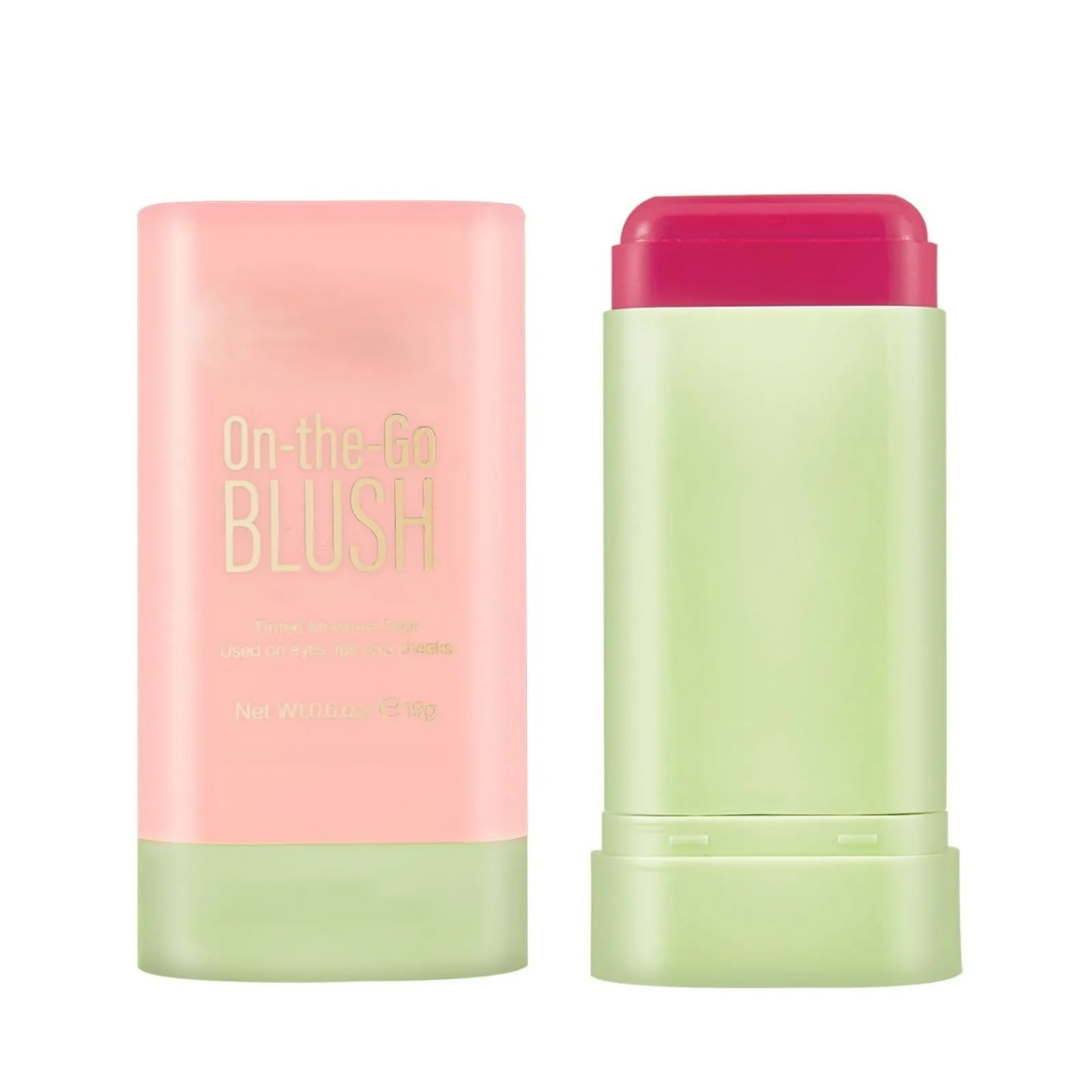 Blush Stick For Cheeks Natural Blendable Powder Blusher Stick On The Go Blush Brushes For Makeup Cheeks,Natural Waterproof,Pink