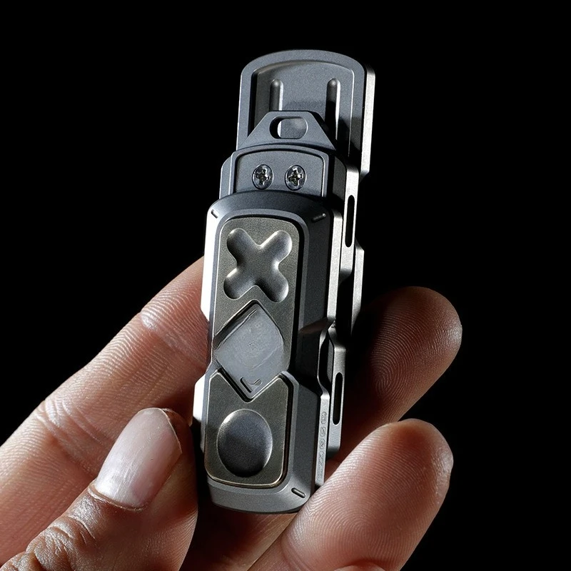 push card, titanium alloy edc toy popping coin card, three-layer decompression artifact, magnetic metal fingertip