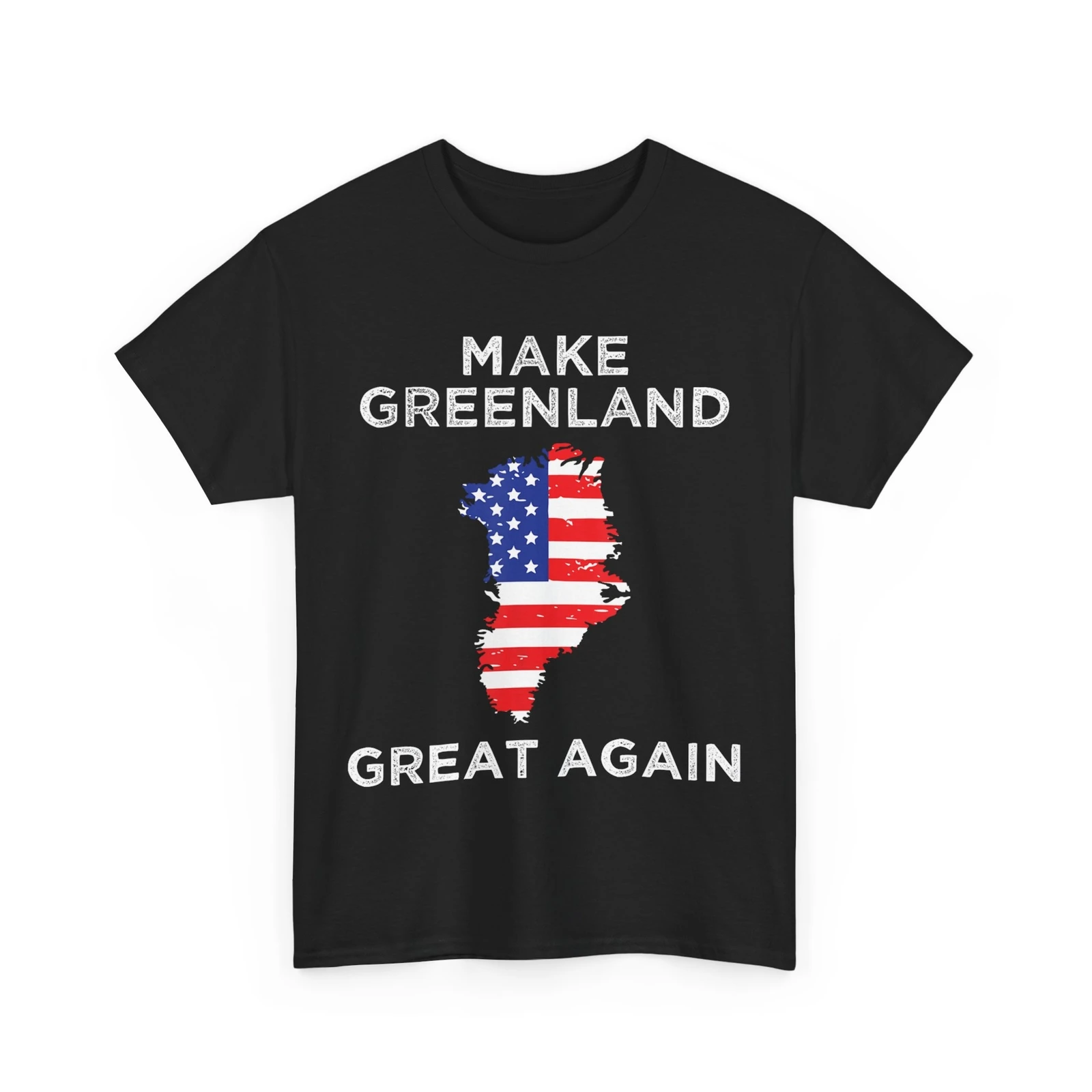 Camiseta con bandera americana del mapa de Groenlandia, camiseta para hombre y mujer con texto en inglés "Make Greenland Great Again"