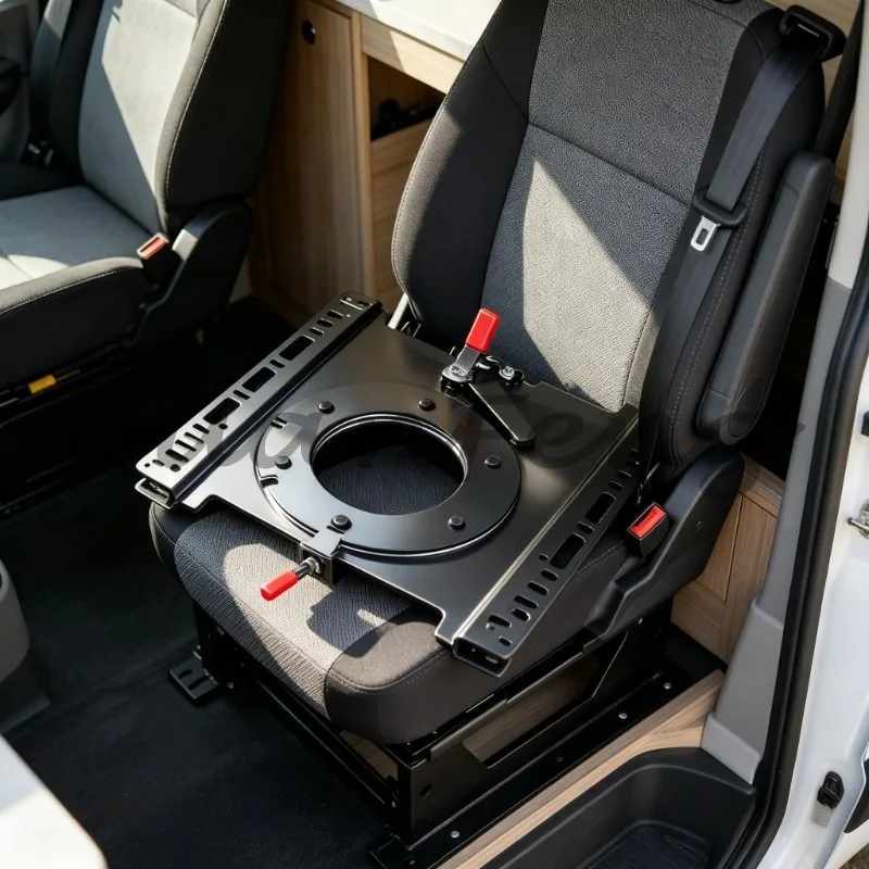 RV Seat Swivel Turntable Conversion Base, 360° Rotatable Car Seat Plate Fits Sprint Transport T5 T6 Vehicle