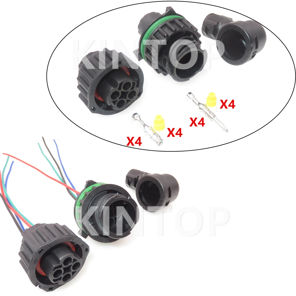 

1 Set 4 Pins 1-967325-1 AC Assembly Car Waterproof Socket With Wires 1-967402-1 Automobile Odometer Speed Sensor Wiring Socket