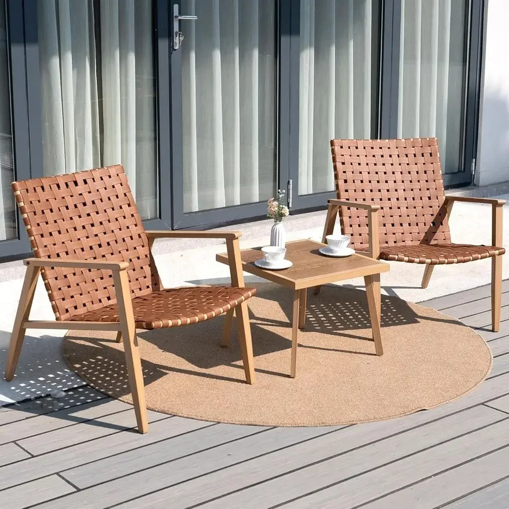 3 Piece Patio Bistro Set, Outdoor Contion Chair Sets with Coee Table, Patio urniture Set or Porch Backyard Balcony Park Deck Poo
