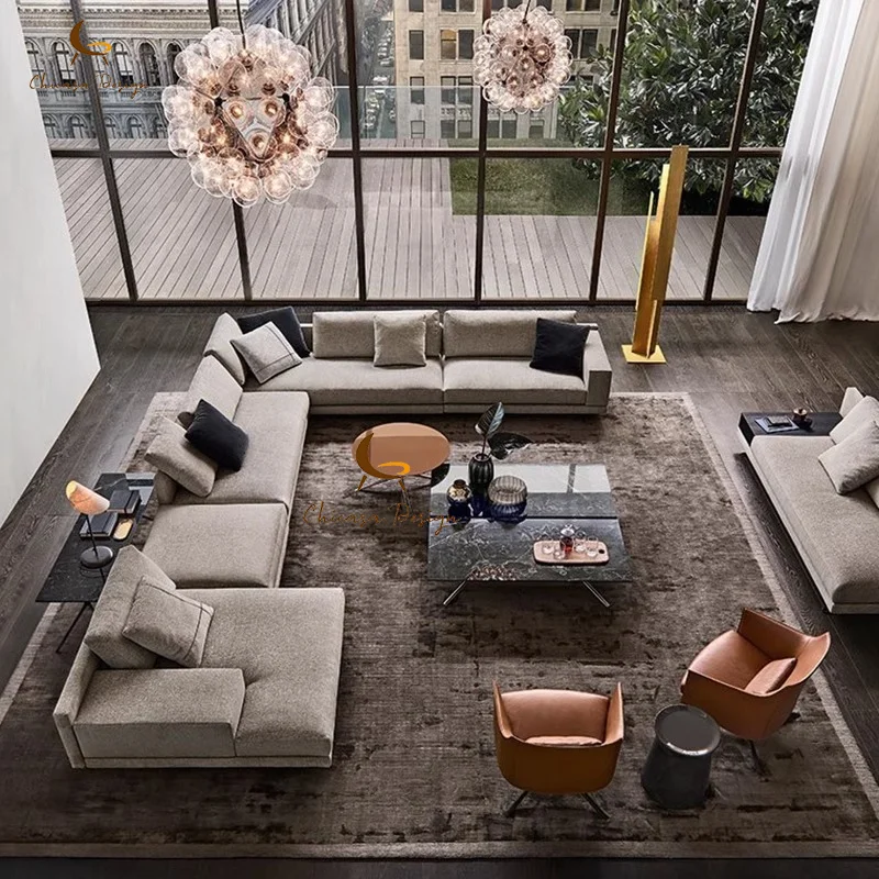 

Modern Simple Luxury Fabric Couch Living Room Sofa Set Furniture Modular Sectional Corner Sofa