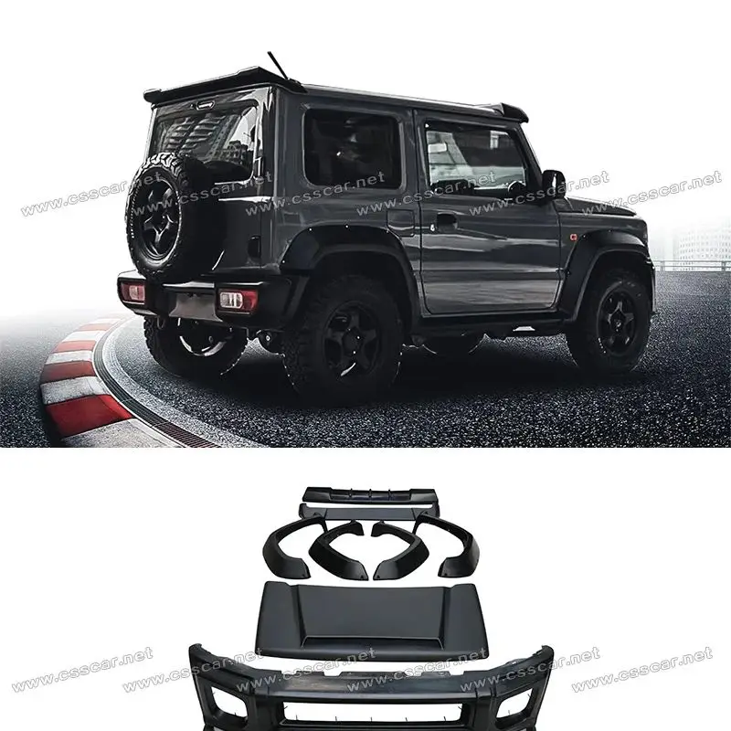 

Подходит для Suzuki Jimny, капот двигателя из стекловолокна, передний бампер, задний спойлер, верхние крылья, колесные арки, комплекты кузова автомобиля, стиль LB, бесплатная доставка