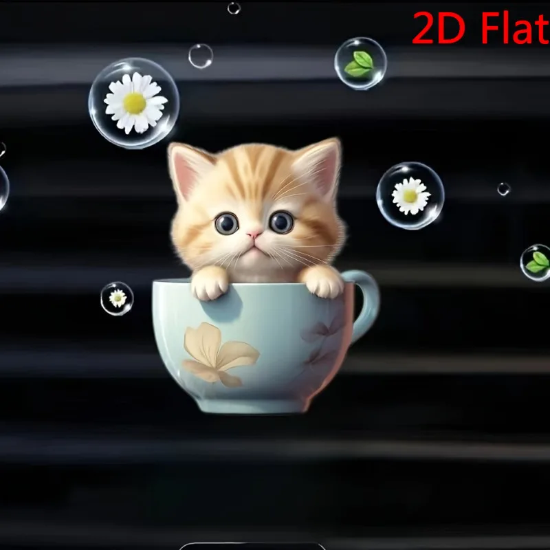 

1Pc Cute Kitten Acrylic Car Vent Clip Air Freshener - Fresh Scent Diffuser Decor Car Decoration Accessories cute car accessories