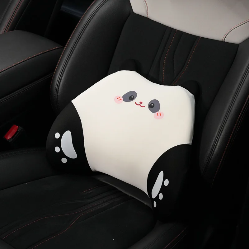 

1/2pc Cute Panda Car Lumbar Support - Memory Foam Rebound, Comfortable All-Season for Car Seats