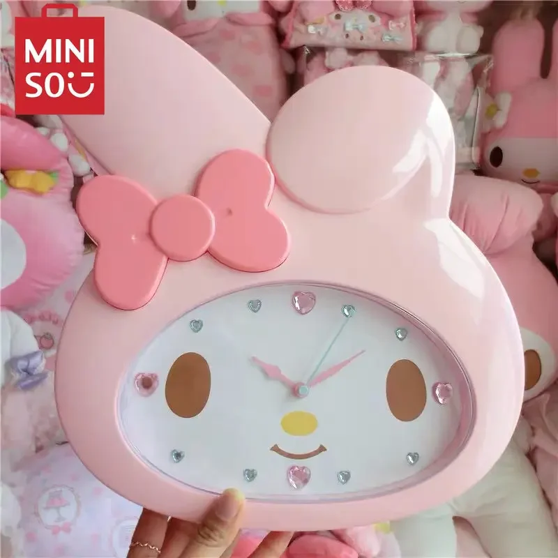 MINISO New arrival Melody children rabbit cute wall clock living room bedroom silent sweep second cartoon clock