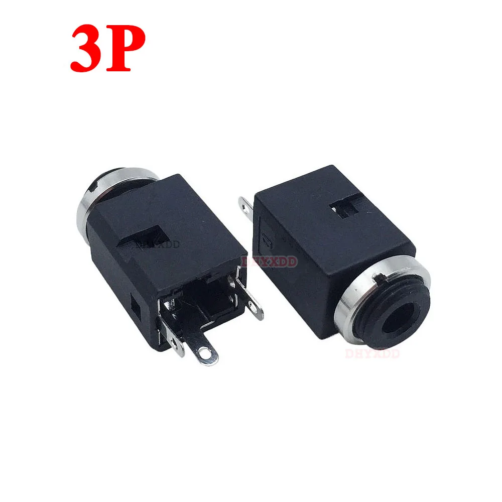 5Pcs 3.5mm 3/4/5 Pin Vertical Socket Female Socket Jack with Screw 3.5 Audio Headphone Connector PJ-341 Earphone Hole