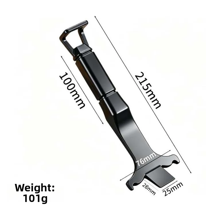 Dual Hook Angled Lever Pry Bar for Car Wheel Hub Cap 2pcs 215mm ABS Black Material Ensures Secure Clip Engagement and Control