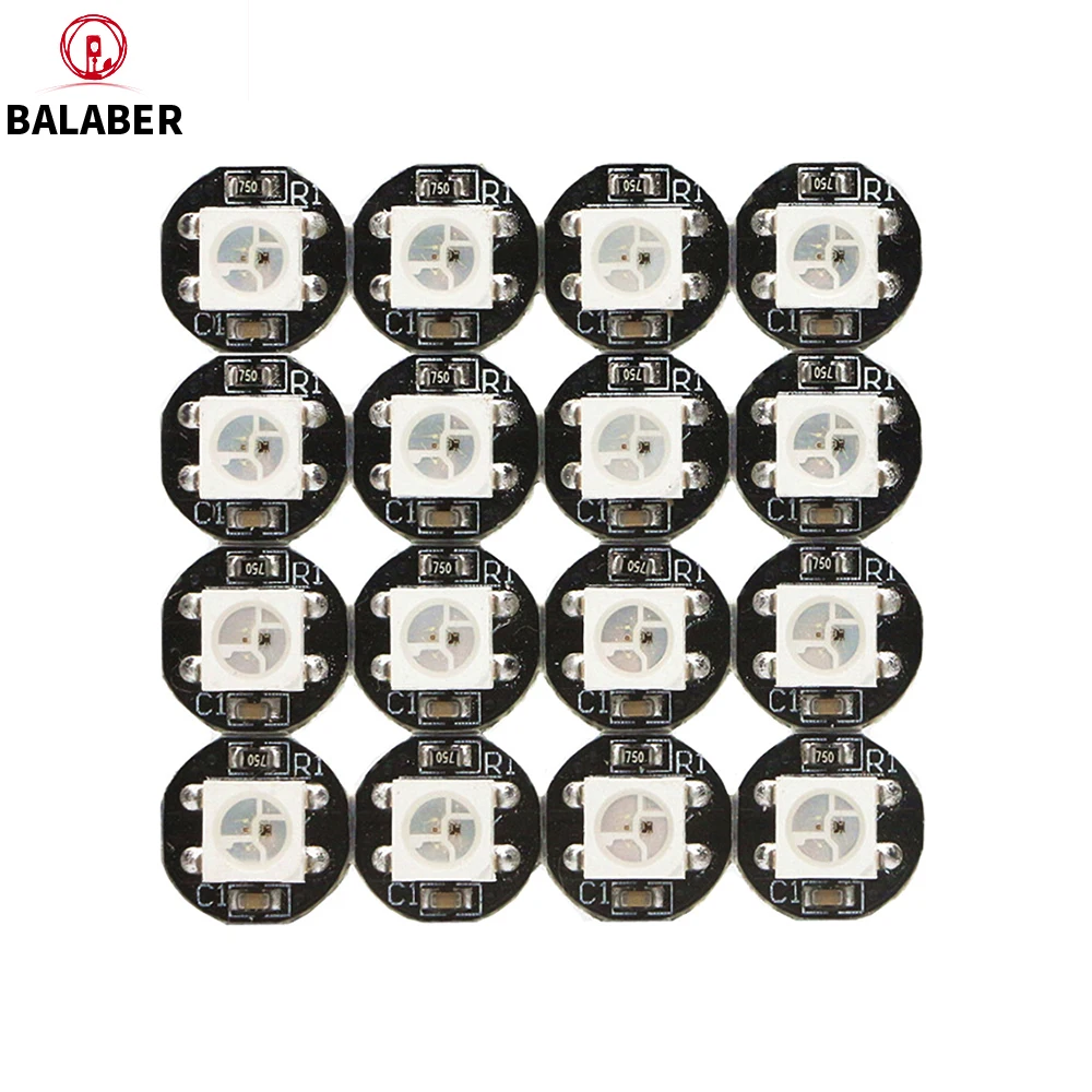 WS2812B ชิป LED 4 พินพร้อมอ่างความร้อน, WS2811 IC, 5050 SMD RGB LED, PCB สีดําและสีขาว, DC5V