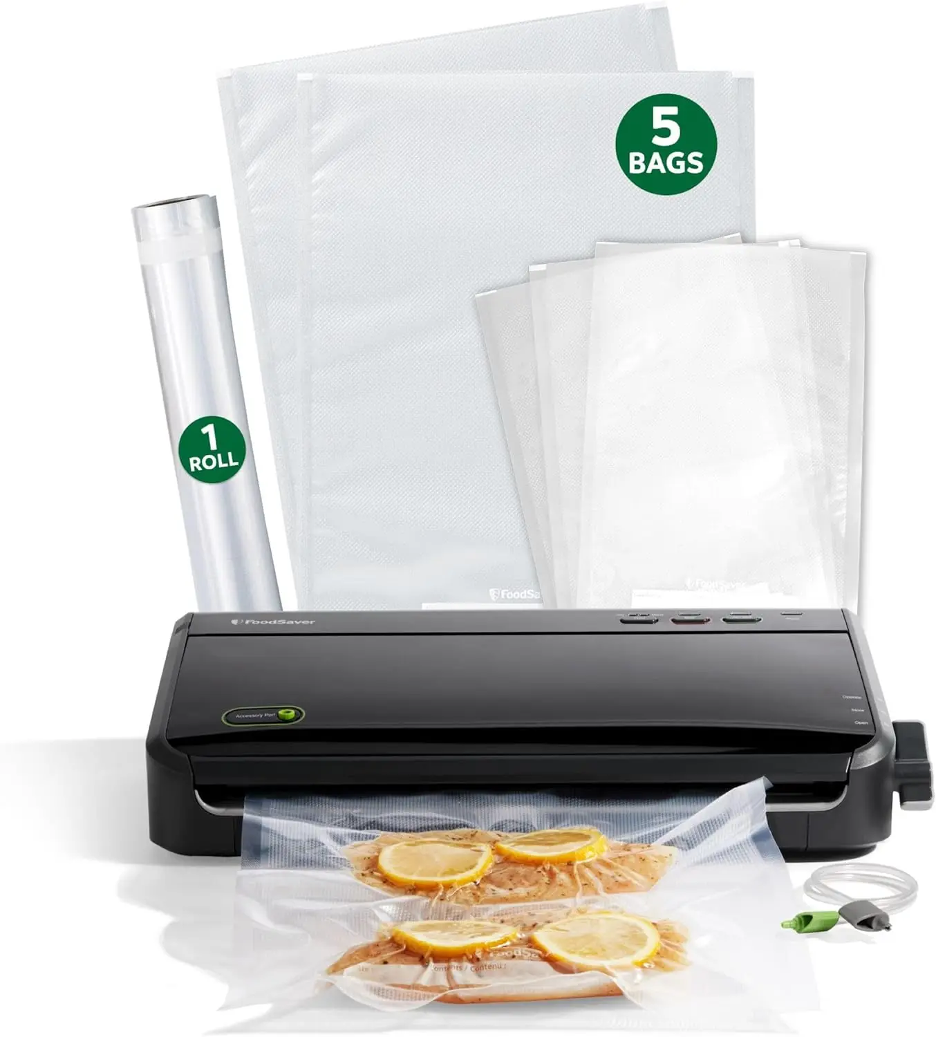 

Vacuum Sealer Machine with Automatic Bag Detection, Sous Vide Ready, Includes Bags and Roll, Black