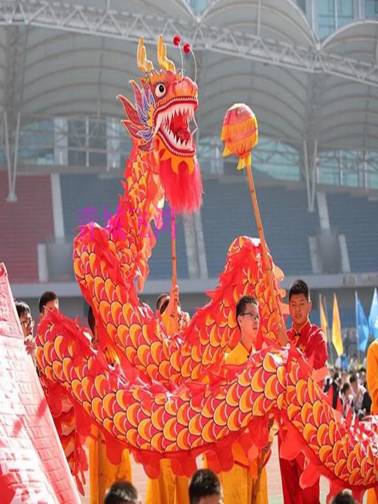 

13m 10 Players Dragon size 5 Sport Costume Silk Children Ourdoor Park Art Party Christmas Parade Folk Stage