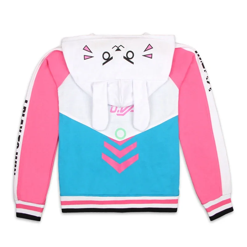 OW D.va DVA الخريف الشتاء هوديي تأثيري أرنب الأذن ميكا رشاقته مقنعين سستة معاطف البلوز هوديس ملابس خارجية AO45772