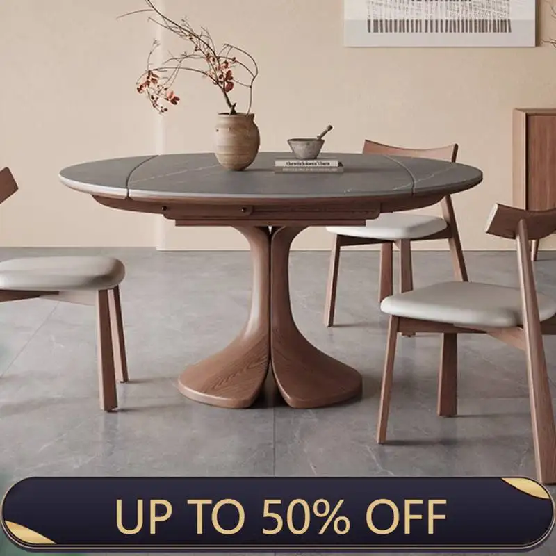 Design Nordic Wood Dining Tables Wood Marble High Oak Home Round Dining Tables Kitchen Extendable Mesas De Comedor Furniture