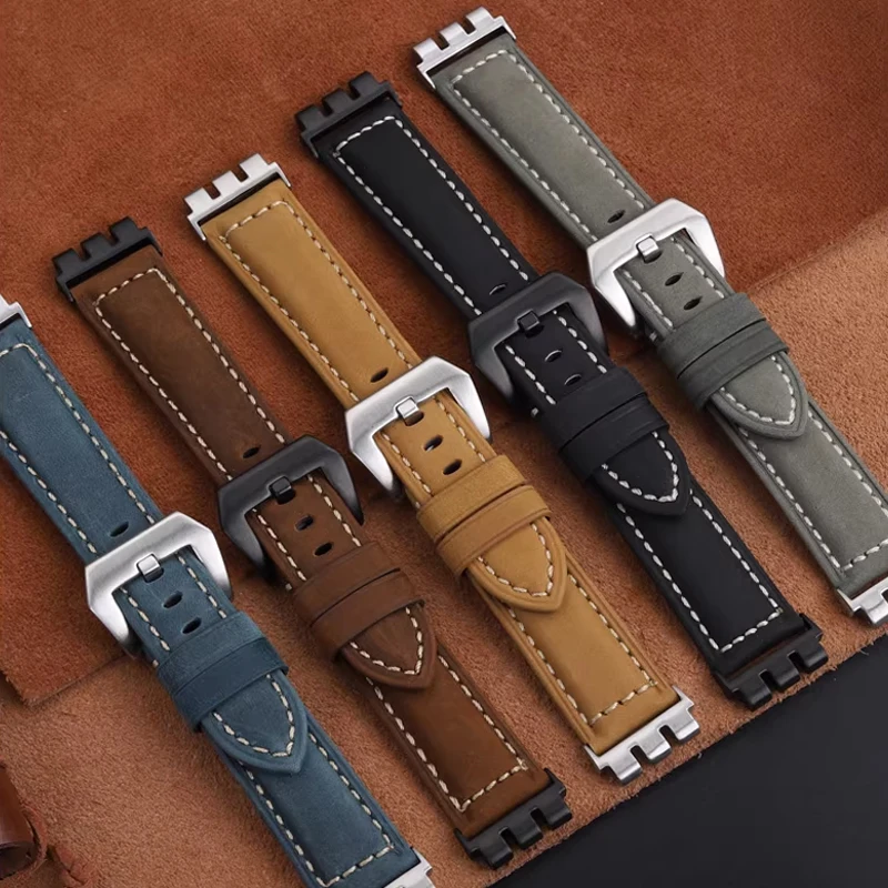 

Ремешок для часов Swatch YVS420 YVS454/451 YVS400 423 YVB404, ретро-дизайн, из матовой воловьей кожи, вогнуто-выпуклый, 21 мм, винтажный ремешок для часов.