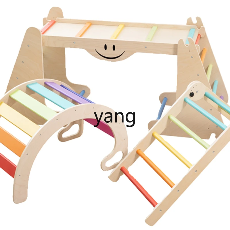 L\'m\'m Triangle Combination Rainbow Climbing Frame Rainbow Slide Indoor Game Shelf