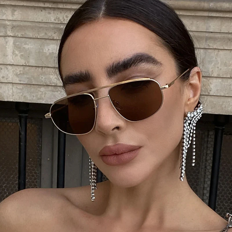 Vintage klassische Metall-Sonnenbrille für Herren, luxuriöses Markendesign, trendige quadratische Sonnenbrille für Damen, UV400-Schutzbrille für den Außenbereich
