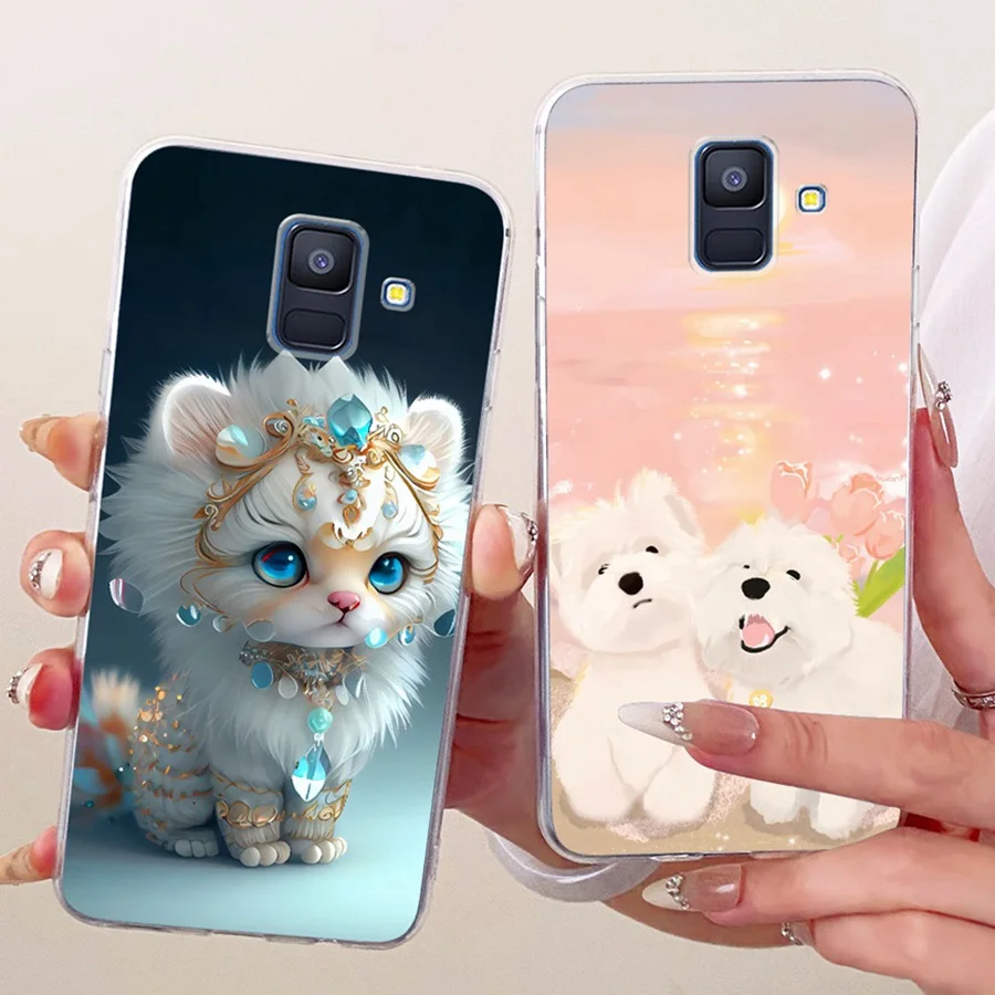 Cases For Samsung Galaxy A6 2018 Lovely Cartoon Shockproof  TPU Silicone Soft Cover For SamsungA6 A6 Plus 2018 A605F Phone Funda