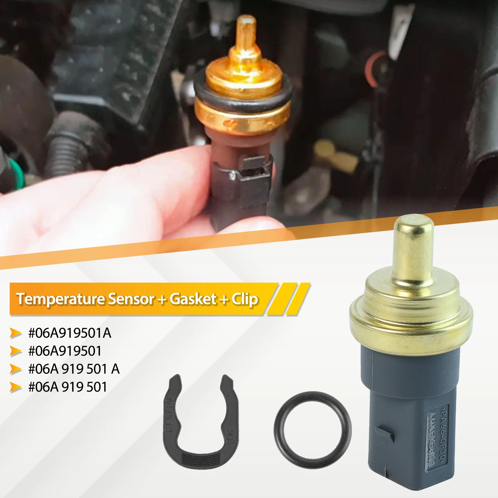 06A919501A Engine Coolant Temperature Sensor w/O-ring For Audi A3 A4 A5 A6 VW GOLF Seat Skoda 06A919501 06A 919 501A 06A 919 501