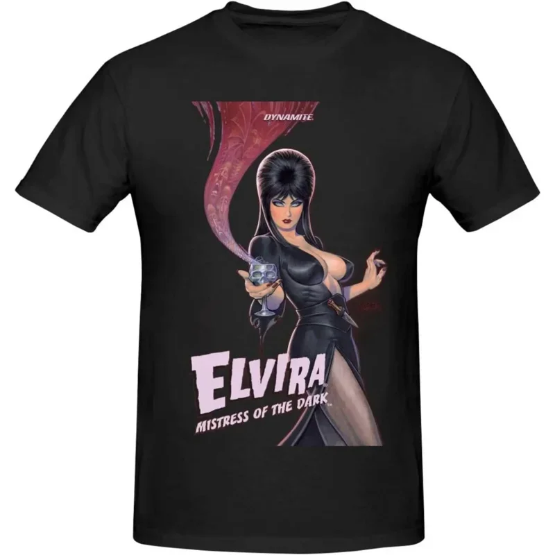 

Мужская хлопковая футболка Elviras, черная классическая Повседневная футболка с коротким рукавом и круглым вырезом, лето 2024