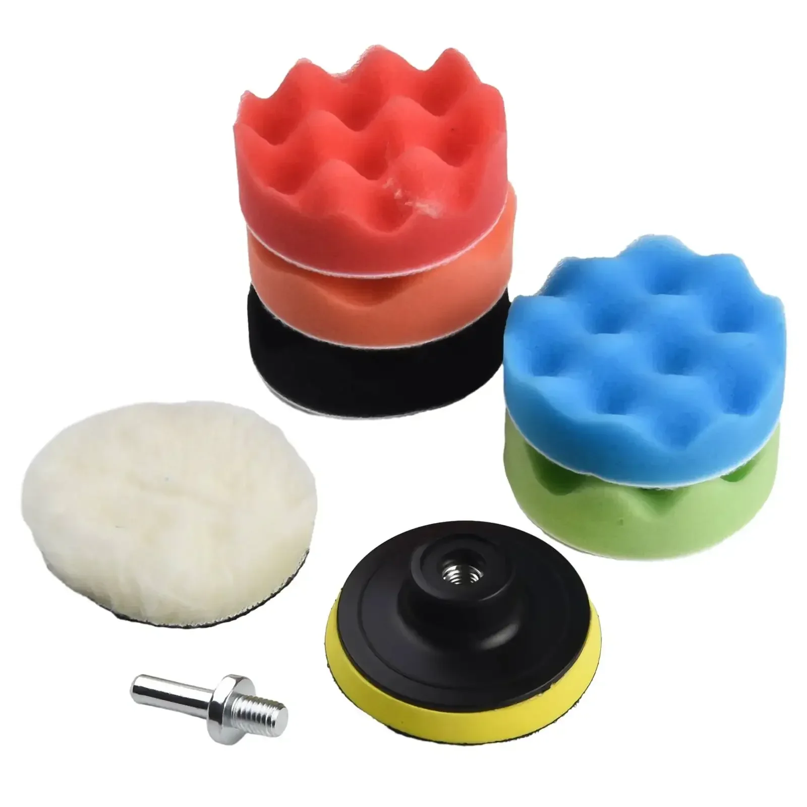 8PCS Buffing Sponge Polishing Pad Kit 3/4/5/6 Inch Buffing Sponge Waxing Power Tools Used For Car Furniture Polishing